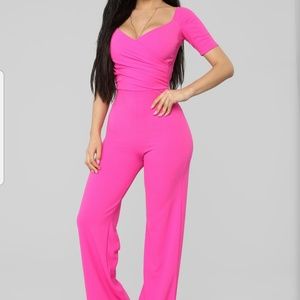 Hot pink jumpsuit by Fashion Nova